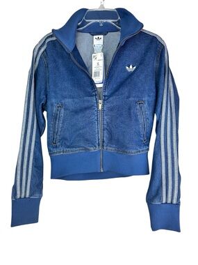 NEW Adidas Adicolor Denim Firebird Track Top Jacket Size SMALL With Tags